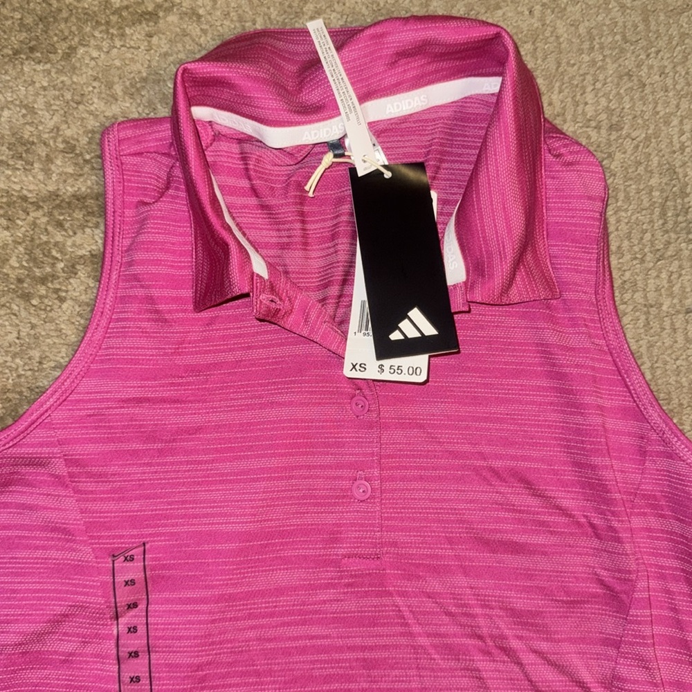 NWT Women's Adidas Spacedye Sleeveless Golf Polo - Picture 3 of 7